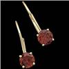 Image 1 : 14k Gold Earrings GARNET solitaire (60525)