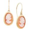 Image 1 : 14K Gold SHELL CAMEO EARRINGS (61011)