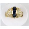 Image 1 : VERY FINE 18K GOLD RING DIAMONDS W SAPPHIRES (61185)
