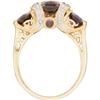 Image 2 : 14K GOLD RING SMOKEY QUARTZ w DIAMONDS (61218)