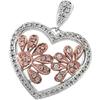 Image 1 : DIAMOND HEART PENDANT WHITE & PINK GOLD! (62133)