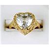 Image 1 : ANTIQUE 14K RING HEART BLUE TOPAZ FILIGREE (58968)