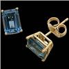Image 1 : 14K Gold Earrings BLUE TOPAZ Earstuds 2 CTS! (60755)