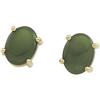 Image 1 : 14k Gold Earrings Oval GREEN JADE (60806)