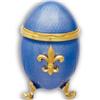 VIVIAN ALEXANDER EGG JEWELRY BOX Guilloche Enamel Star Sapphire (61813)