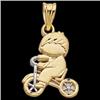 14k Gold Charm Pendant Child on Bike (61974)