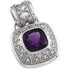 Image 1 : ANTIQUE STYLE PENDANT AMETHYST DIAMONDS (62268)