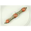 18k White Gold Coral Pin (39597)