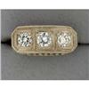Image 1 : ANTIQUE WHITE GOLD FILIGREE RING 3 DIAMONDS (43153)