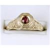 ANTIQUE 14K WHITE GOLD RING RUBY .16 CARATS! W FILIGREE (43192)