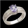 Image 1 : PLATINUM RING FINE TANZANITE W DIAMONDS (58052)