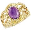 Image 1 : 14K GOLD RING AMETHYST 2.50 CTS! SCROLLWORK (58323)