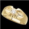 Image 1 : HANDSOME MANS 14K GOLD RING W DIAMOND = .50 CARATS! (58457)