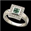 Image 1 : 14k WhiteGold EMERALD w  DIAMOND RING  (58757)