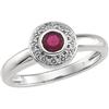 Image 1 : 14k White Gold Ruby Ring (58767)