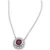 Image 1 : 14k White Gold NECKLACE RUBIES DIAMONDS! (58768)