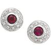 Image 1 : 14k White Gold RUBY AND DIAMOND EARRINGS (58769)
