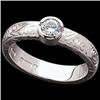 Image 1 : PLATINUM ENGAGEMENT RING DIAMOND .25 CTS! ANTIQUE STYLE (59219)