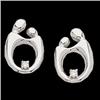 Image 1 : 14k White Gold Mother and Child Earrings (59243)