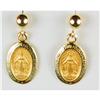Image 1 : 14k Gold Earrings MIRACULOUS MEDAL (59829)