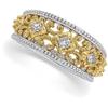 14k two toned Gold Diamond Wedding Band. (60019)