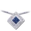 Image 1 : 14k White Gold NECKLACE SAPPHIRES w DIAMONDS (60873)