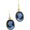 Image 1 : 14K Gold AGATE CAMEO EARRINGS  (61005)
