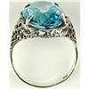 Image 1 : ANTIQUE Style Ring BLUE TOPAZ 10 CARATS! (61468)
