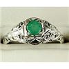 Image 1 : ANTIQUE Style  RING w EMERALD = .40 CARATS! (61534)