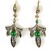 Image 1 : ANTIQUE EARRINGS EMERALDS  ROSE CUT DIAMONDS (61785)