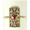 Image 1 : ANTIQUE VICTORIAN STYLE RING RUBY DIAMONDS (62238)