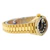 Image 8 : Rolex Ladies 18K Yellow Gold Black Diamond And Emerald President With Rolex Box