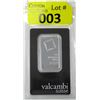 Image 1 : 1 Oz. Valcambi Suisse Mint .9995 Fine Platinum Bar