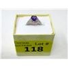 Image 2 : Sterling Silver Amethyst & Diamond Ring