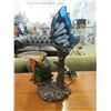 Image 1 : 14" Stained Glass Butterfly Lamp - 6" x 7" base