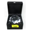 Image 1 : Large Glass Diamond Shaped Paperweight in Box