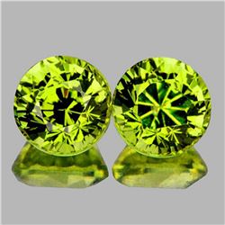 Natural AAA Green Yellow Mali Garnet Pair{Flawless-VVS}