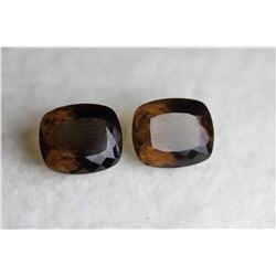 Natural Smoky Quartz Pair 13x11 MM - Flawless- VVS