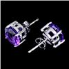 Image 2 : Natural Unheated Round Amethyst 10 MM Earrings