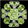Image 1 : NATURAL APPLE GREEN PERIDOT FLOWER RING