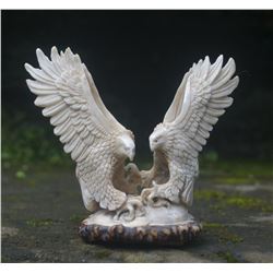 Hand carved Antler 3D Landing Eagle Pair