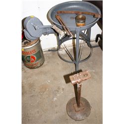 EARLY 1900'S BUFCO HORSE SHOE FORGE W/ TONGS,  ICE