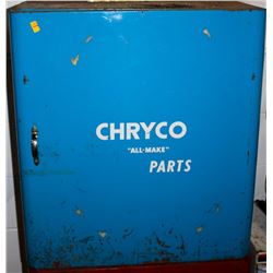 CHRYCO "ALL MAKE" VINTAGE BLUE PARTS/ TOOL CABINET