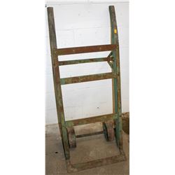 ANTIQUE STEEL RAILROAD WHEEL LUGGAGE CART/ DOLLY