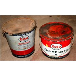 LOT OF 2 RETRO ESSO IMPERIAL OIL PAILS; MP GREASE
