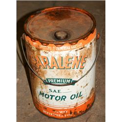 VINTAGE PARALENE PREMIUM MOTOR OIL PAIL