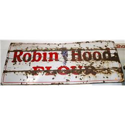 ANTIQUE  ROBIN HOOD FLOUR PORCELAIN ON METAL SIGN
