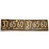 Image 1 : LOT OF 2 VINTAGE ALBERTA 1969 LICENSE PLATE- BROWN