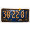 Image 1 : VINTAGE ALBERTA F 1973 LICENSE PLATE- BLUE