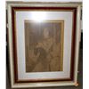 Image 1 : ANTIQUE JOAN OF ARC SIGNED & FRAMED TAPESTRY